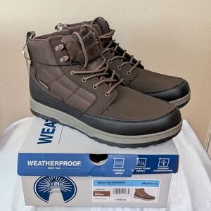 New Weatherproof Men's Sneakerboot Boots Brown Size 13